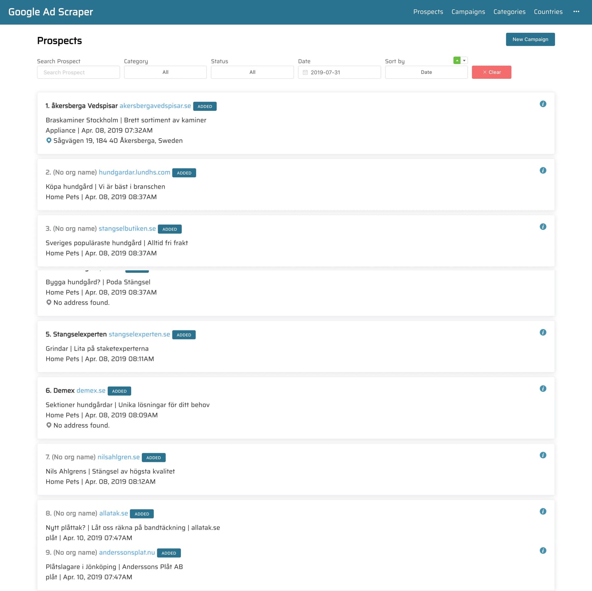 Google Ads Web Scraper